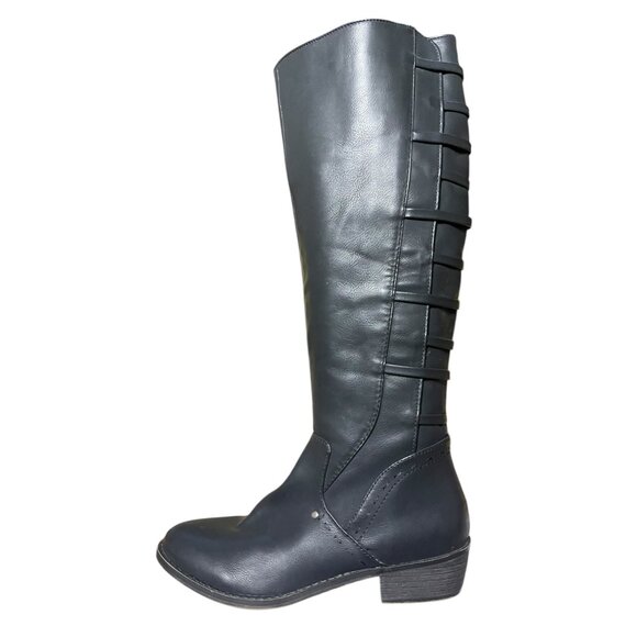 Rampage,Women Black Knee-High Boots With Side Zipper Size 7.5M - Picture 10 of 16